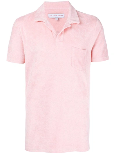 Shop Orlebar Brown Terry Polo Shirt - Pink