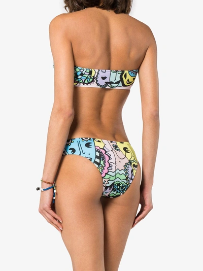 Shop Ellie Rassia Grand Hotel Print Strapless Bikini In Multicolour