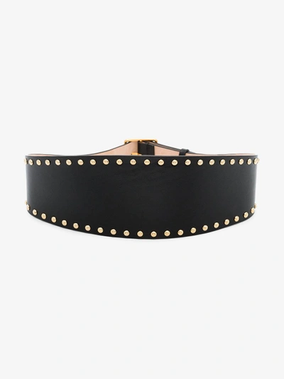 Shop Alexander Mcqueen Black Studded Leather Belt