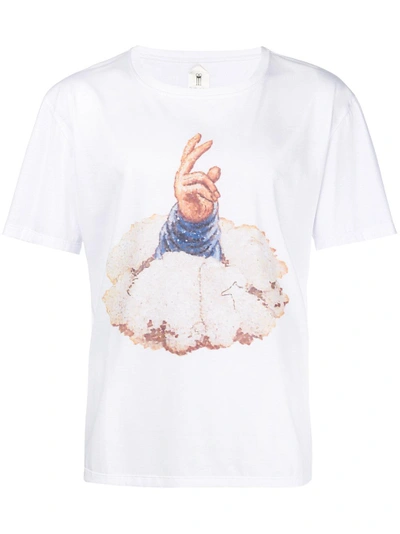 Shop Poan Hand Print T-shirt - White