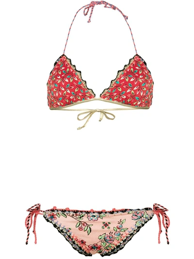 multi-print tie bikini