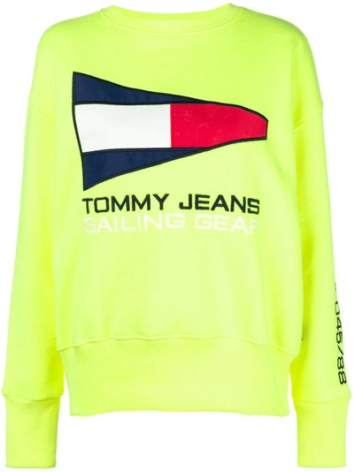 Shop Tommy Jeans Sailing Gear Logo Sweatshirt - Yellow