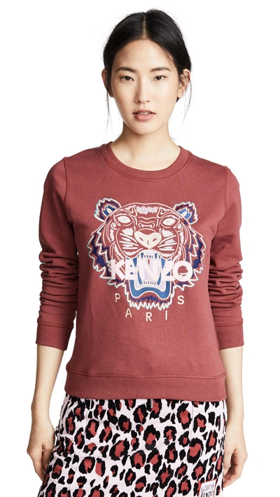 Shop Kenzo Tiger Classic Sweatshirt In Suede