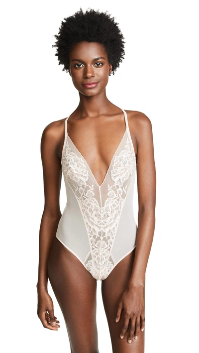 Shop Natori Flora Bodysuit In Cameo Rose