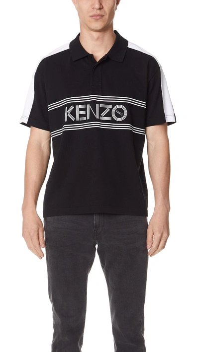 Shop Kenzo Sport Straight Polo Shirt In Black