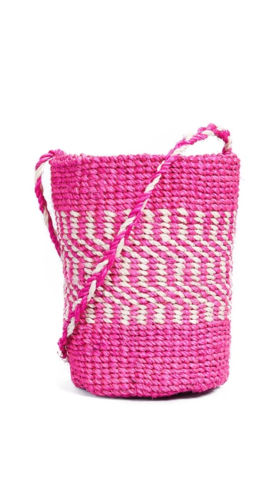 Shop Hat Attack Mini Cross Body Bag In Natural & Pink