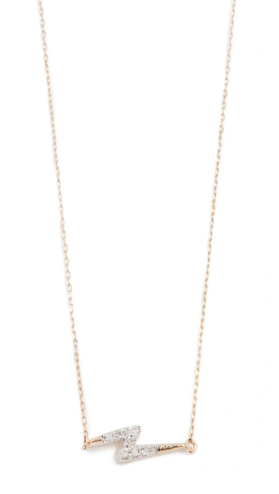 Shop Adina Reyter 14k Gold Pave Lightning Bolt Necklace In Yellow Gold