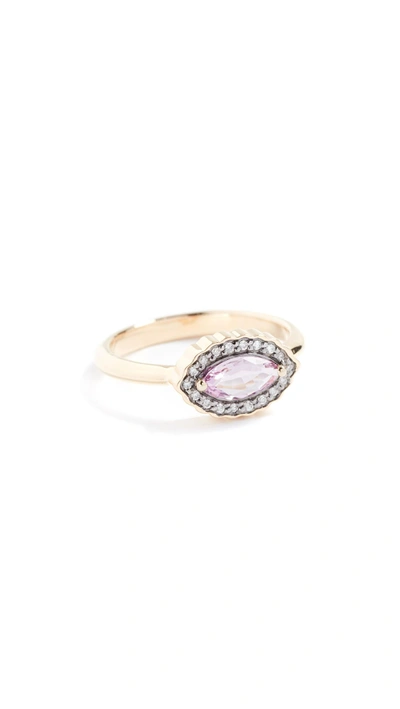 Shop Sorellina 18k Marquise Diamond & Sapphire Ring In Pink Sapphire