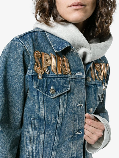 Shop Gucci Spiritismo Denim Jacket In Blue