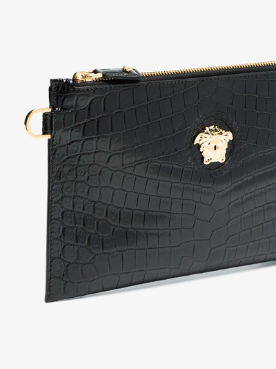 Shop Versace Black Medusa Leather Clutch Bag