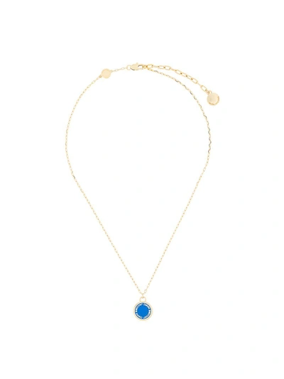 Shop Marc Jacobs Logo Pendant Necklace - Blue