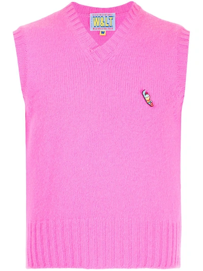 Shop Walter Van Beirendonck Vintage Puk Puk Knitted Vest - Pink In Pink & Purple