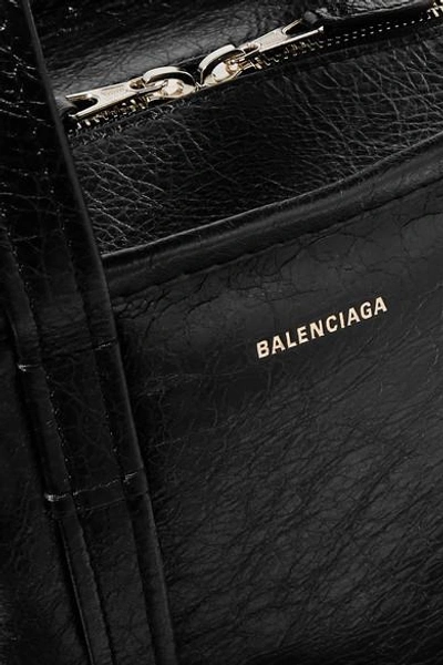 Shop Balenciaga Bazar Xs Textured-leather Tote In Black