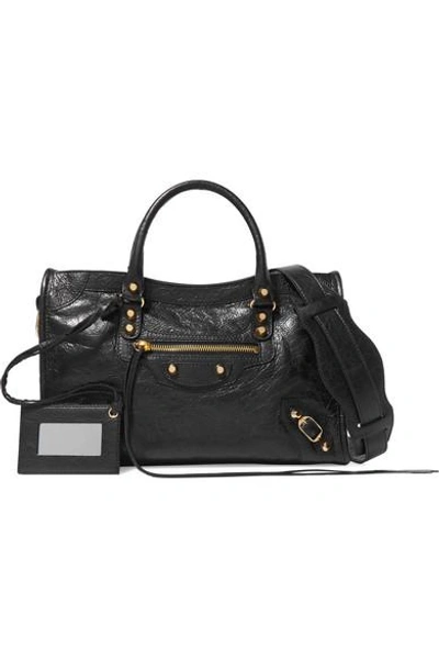 Shop Balenciaga Classic City Textured-leather Tote In Black