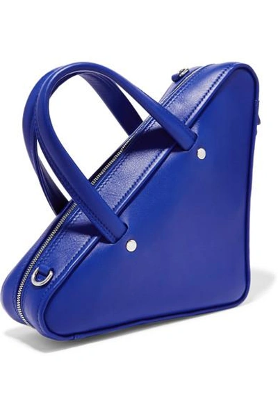 Shop Balenciaga Triangle Duffle Printed Leather Tote In Royal Blue