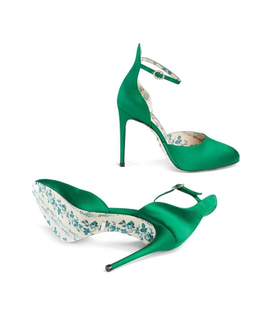 Shop Gucci Green Daisy Pump 105