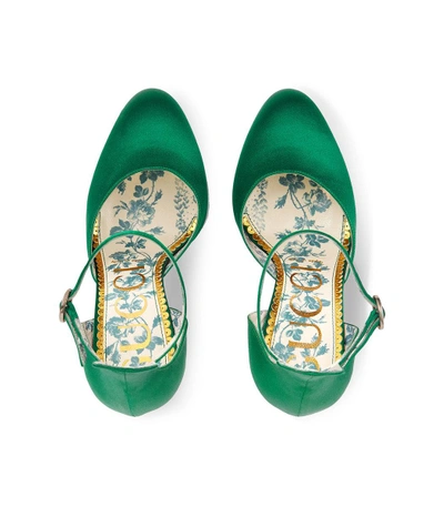 Shop Gucci Green Daisy Pump 105