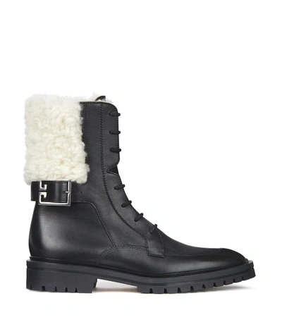 Shop Givenchy Shearling Boot In Black