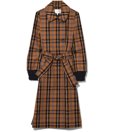 Shop Dorothee Schumacher Playful Check Trench Coat In Golden Dust