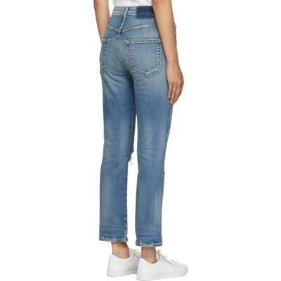 Shop Amo Blue Chloe Cropped High-rise Jeans In 150 Girl Cr