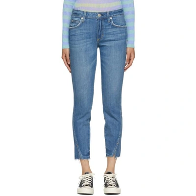 Shop Amo Blue Frayed Twist Jeans In 175 Bluejay