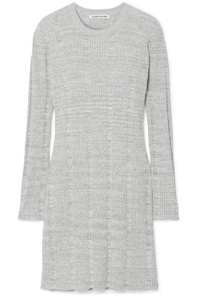 Shop Elizabeth And James Kellen Ribbed Cotton-blend Tunic In Gray