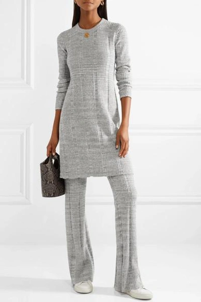 Shop Elizabeth And James Kellen Ribbed Cotton-blend Tunic In Gray