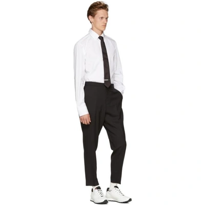 Shop Givenchy Black And White Stripe And Star Tie In 004 Blk/wht