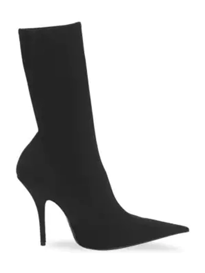Shop Balenciaga Stiletto Heel Pointed Sock Booties In Noir