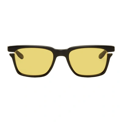 Shop Dita Black And Yellow Avec Sunglasses In Black/amber