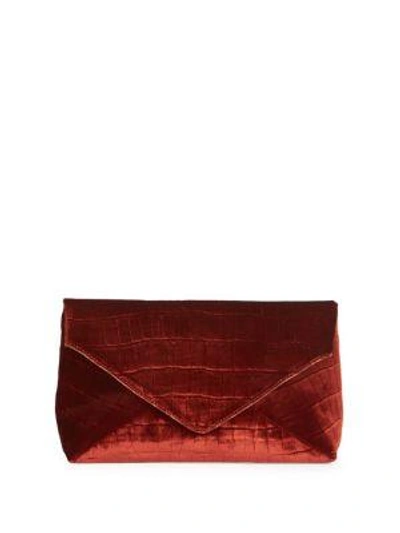 Shop Dries Van Noten Velvet Envelope Clutch In Red