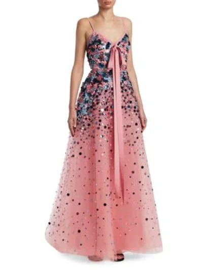 Shop Elie Saab Embroidered Sequin Gown In Multi