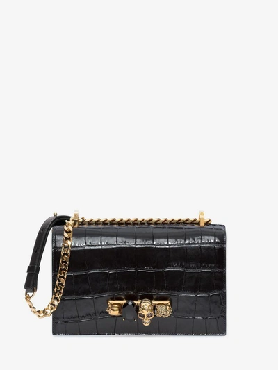 Shop Alexander Mcqueen Jewelled Satchel In Black