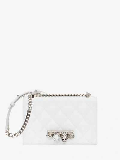 Shop Alexander Mcqueen Jewelled Satchel In Ivory