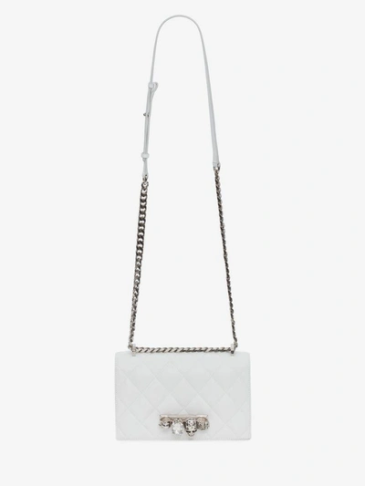 Shop Alexander Mcqueen Jewelled Satchel In Ivory