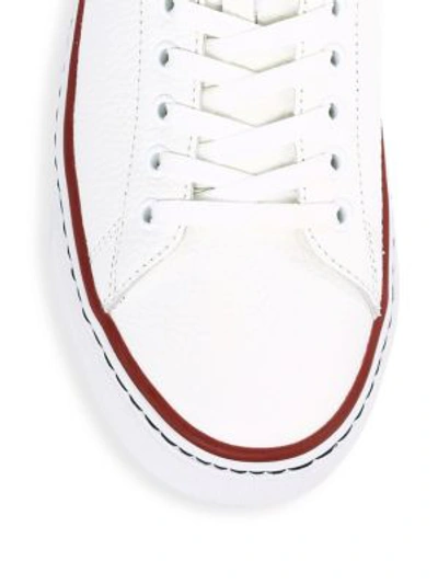Shop G/fore Patriot Disruptor Leather Low-top Sneakers In Snow