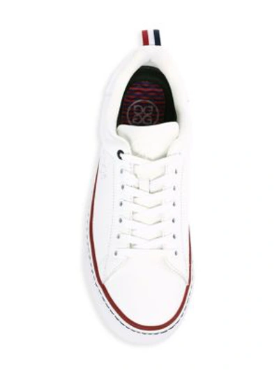 Shop G/fore Patriot Disruptor Leather Low-top Sneakers In Snow