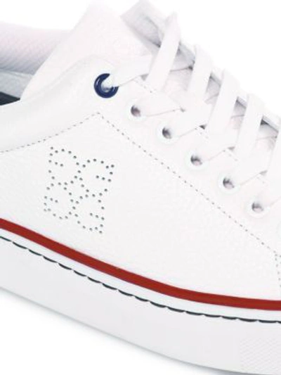 Shop G/fore Patriot Disruptor Leather Low-top Sneakers In Snow