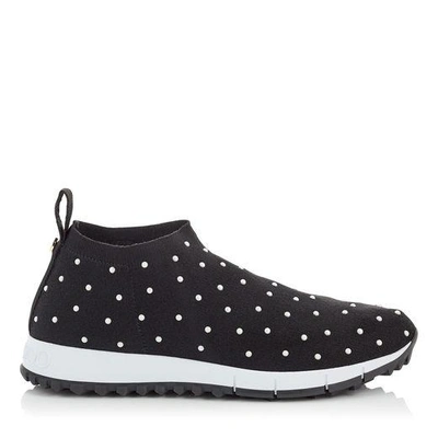NORWAY Black Knit with White Scattered Pearls Sock-Like Trainers