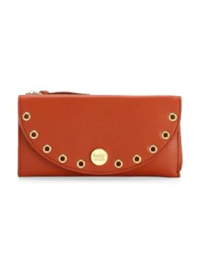 Shop See By Chloé Kriss Leather Long Wallet In Red Sand