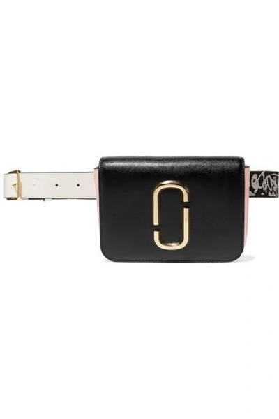 Shop Marc Jacobs The Hip Shot Convertible Textured-leather Belt Bag In Black