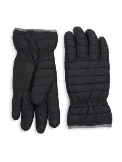 Shop Saks Fifth Avenue Quilted Gloves In Grey