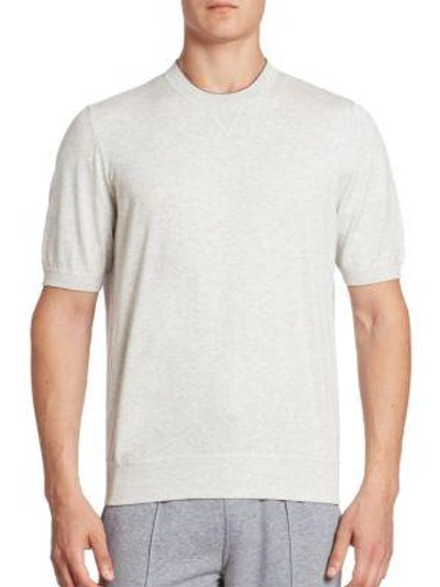 Shop John Varvatos Short Sleeve Athletic T-shirt Sweater In White