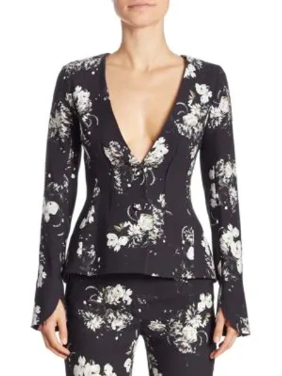 Shop Erdem May V-neck Jacket In Black