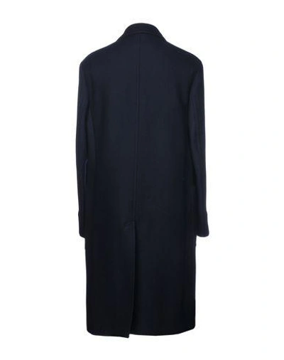 Shop Maison Margiela Coat In Dark Blue