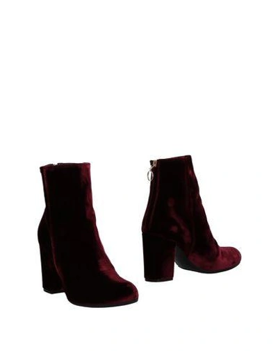 Shop Paris Texas Woman Ankle Boots Burgundy Size 6 Textile Fibers In Red