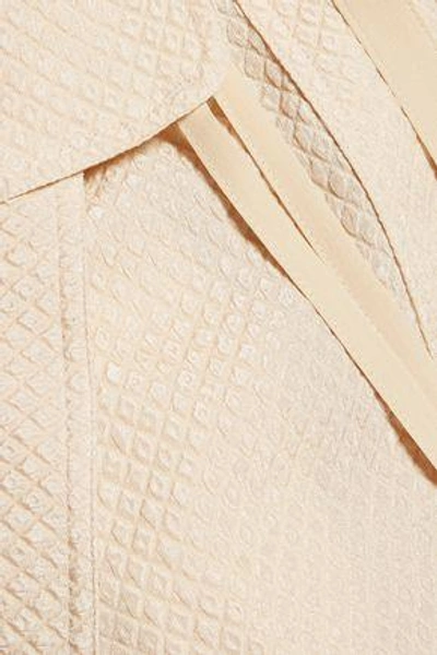 Shop Chloé Woman Silk-blend Cloqué Tapered Pants Blush
