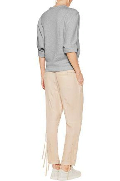 Shop Chloé Woman Silk-blend Cloqué Tapered Pants Blush