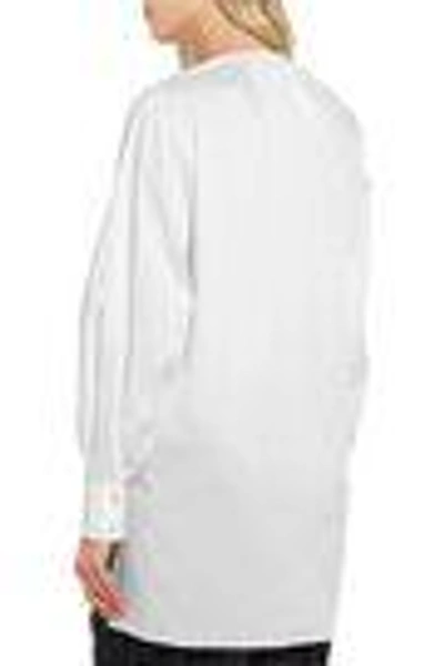 Shop Esteban Cortazar Woman Embellished Cotton-blend Poplin Tunic White