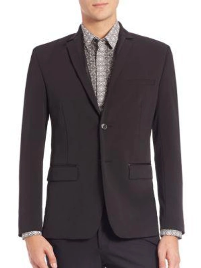 Shop Versace Scuba Blazer In Black